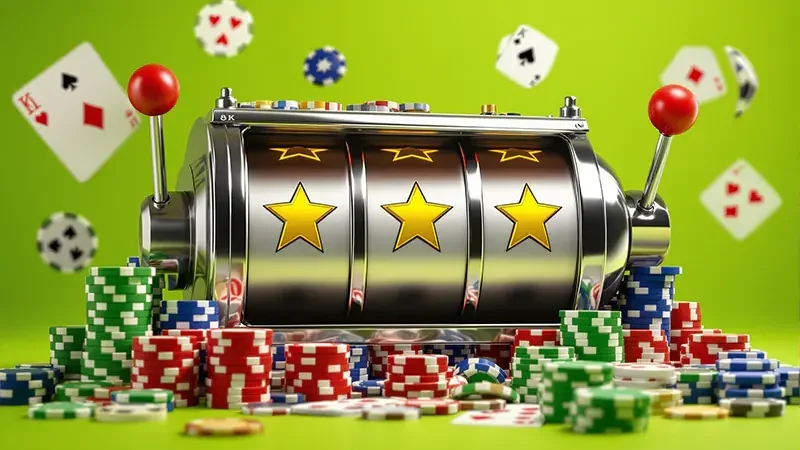 Antarmuka slot seluler dengan reel dan panel permainan