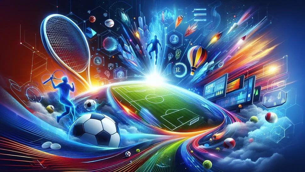 Tampilan bertema olahraga untuk lobi pertandingan ROGTOTO
